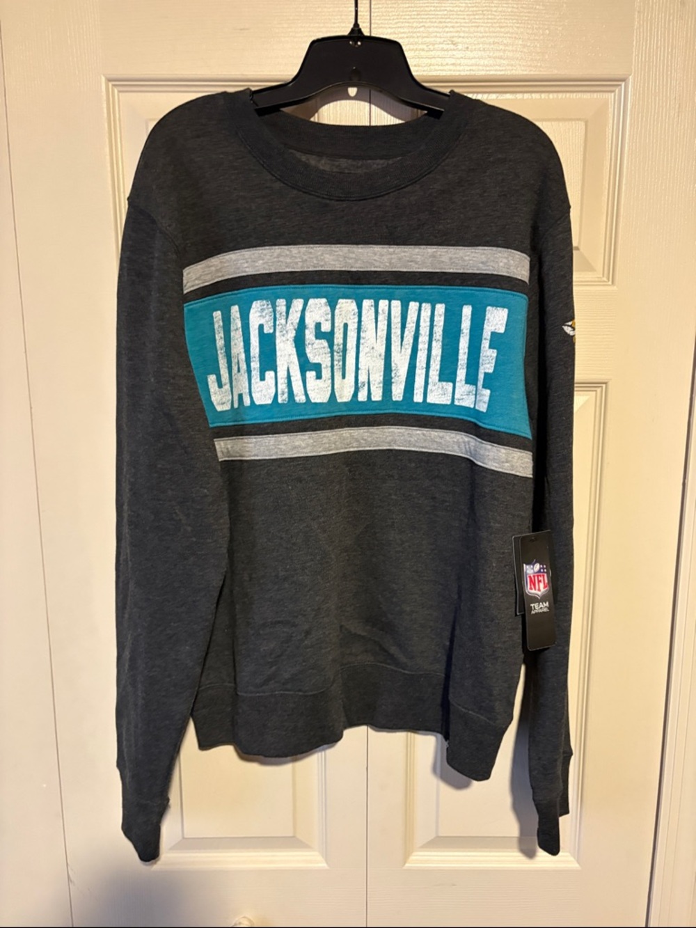 47 Brand Jacksonville Crewneck Sweatshirt in Dark Gray & Teal